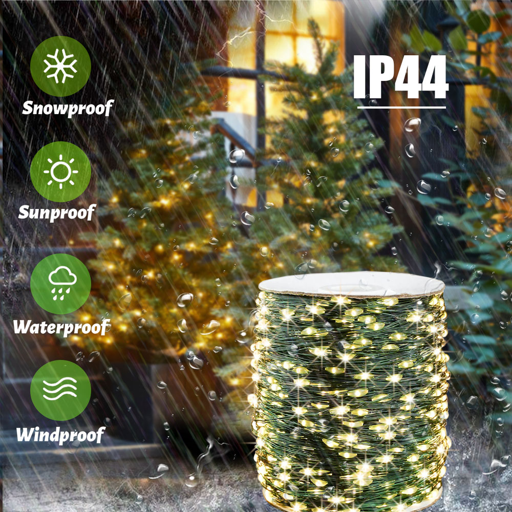 200M Green Wire Outdoor LED string lights LED Waterproof Fairy Garland For Wedding Party Decoration Tree