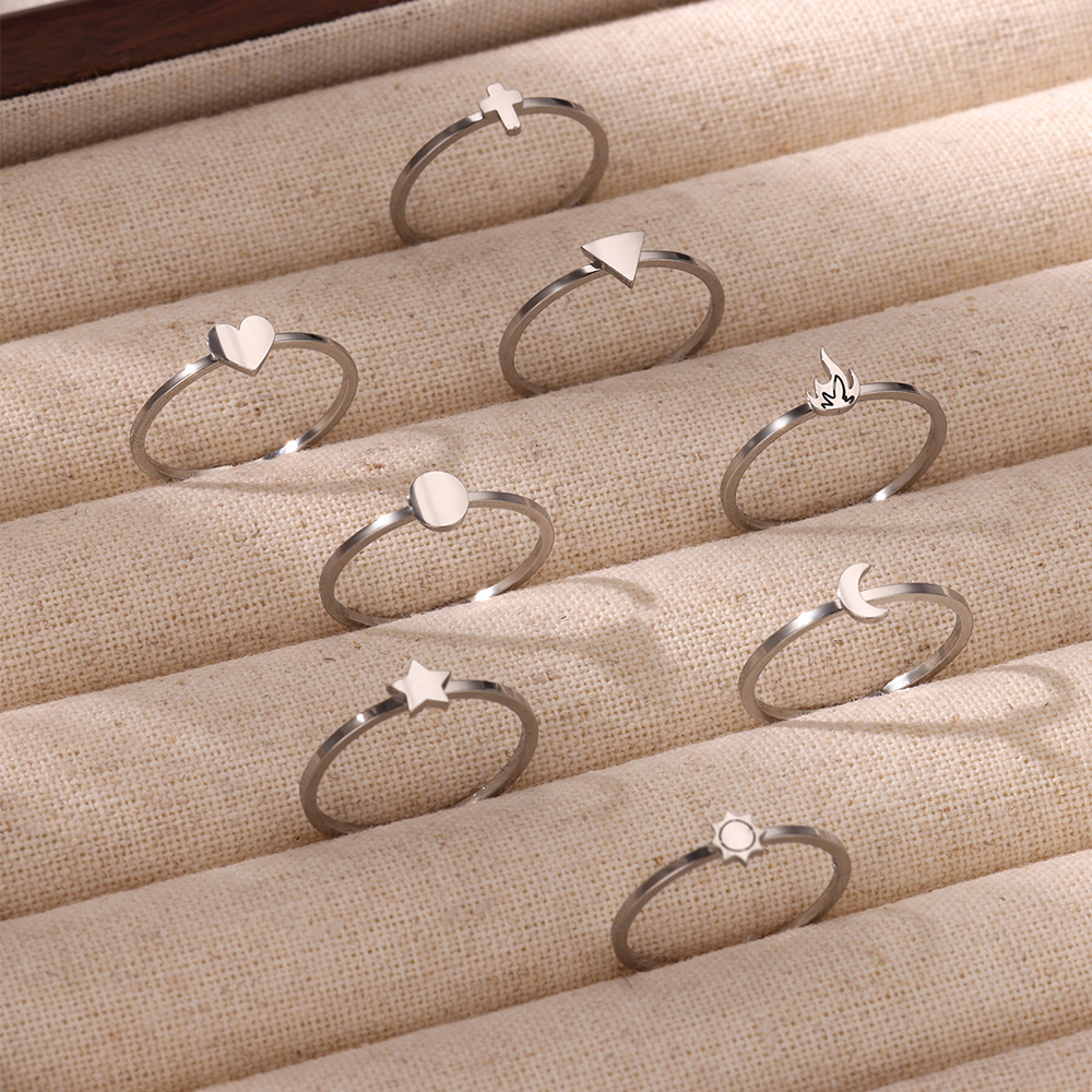 3PCS Toe Rings for Women Adjustable Stainless Steel Simple Stars Moon Smooth Ring Summer Beach Finger Foot Ring Jewelry
