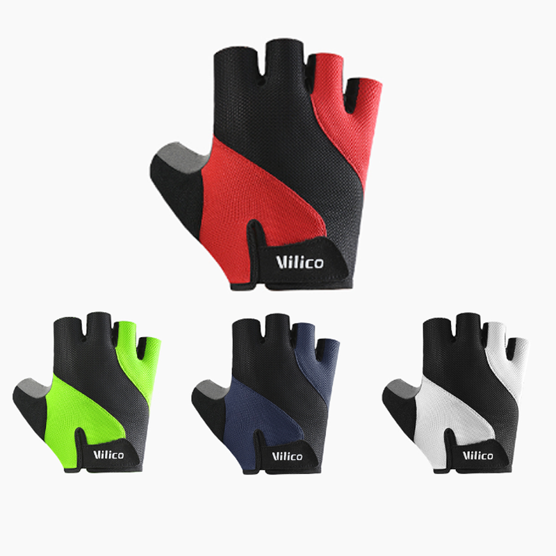 Half finger sports shock-absorbing anti slip bicycle gloves MTB road bicycle riding racing women's and men's bicycle gloves