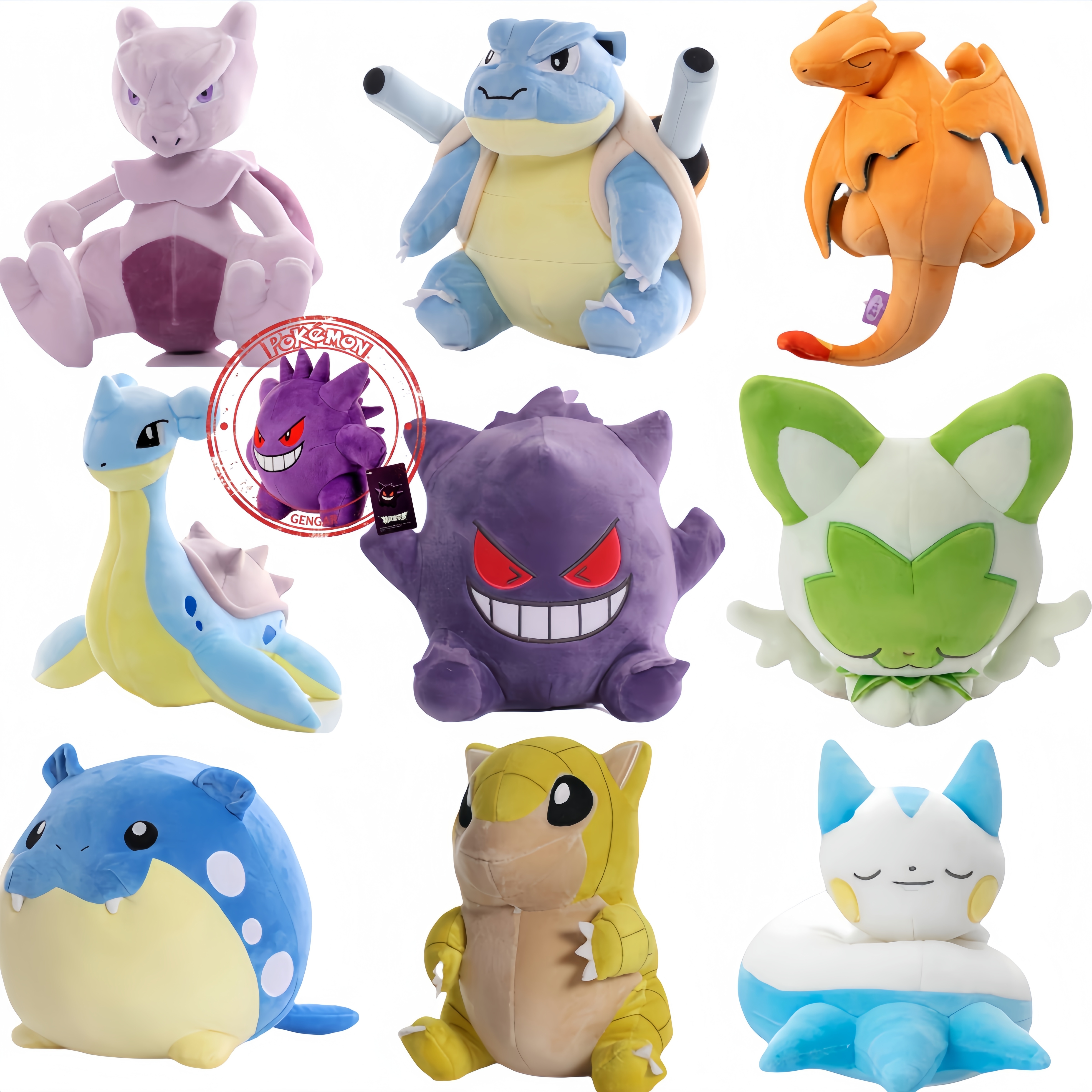 Pokemon Pikachu Plush Blastoise Lapras Spheal Gengar Koffing Jigglypuff Peluche Cubone Plushies Toys Hobbies Exquisite Kid
