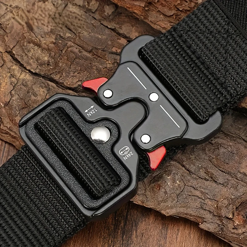 Metal Automatic Buckle Nylon Belt Outdoor Hunting Multifunctional Canvas Belt High Quality Men Belt