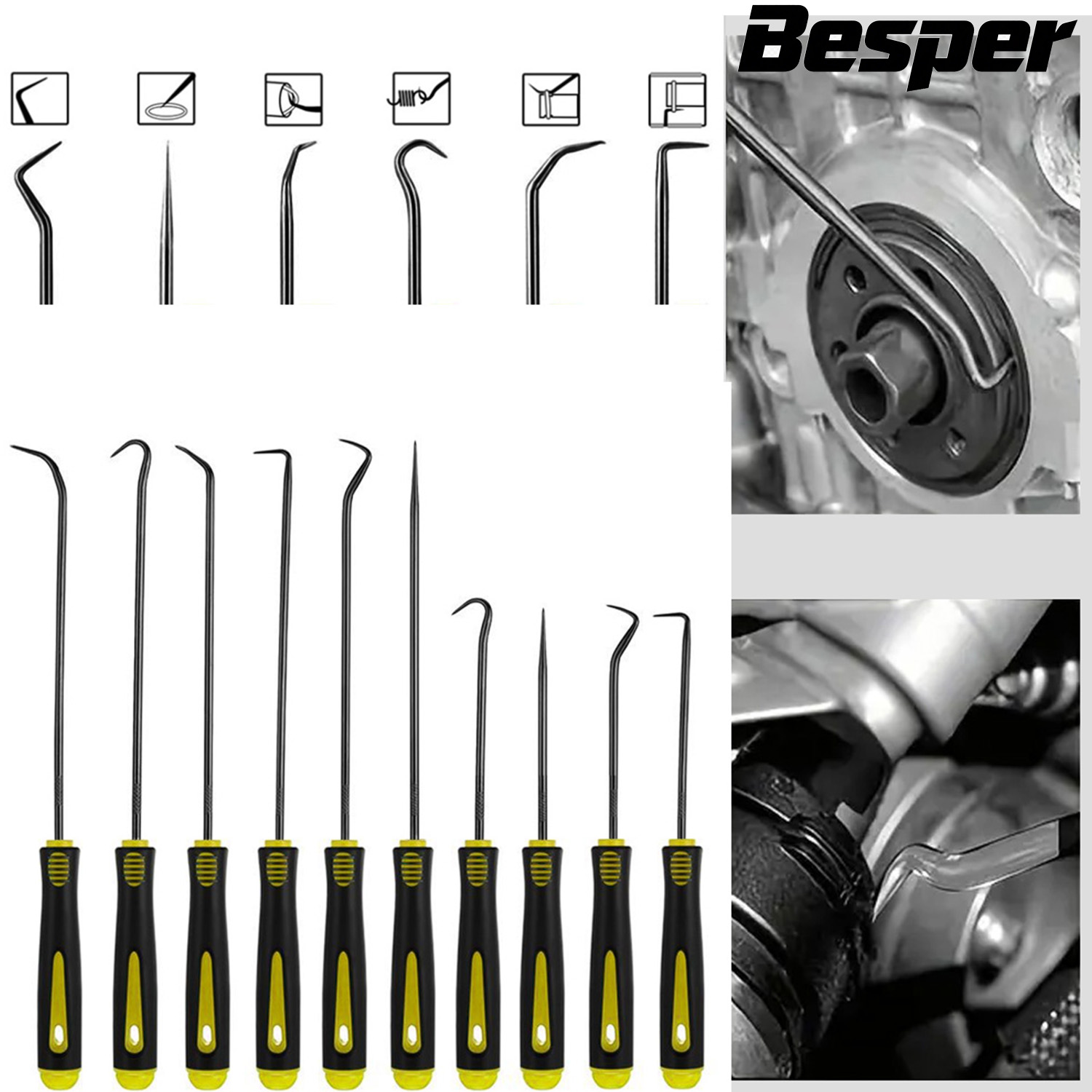 4/10PCS Multifunctional Pick Hook Set Car Oil Seal Screwdriver & Hose Removal Tool with O Seal Gasket Puller Remover