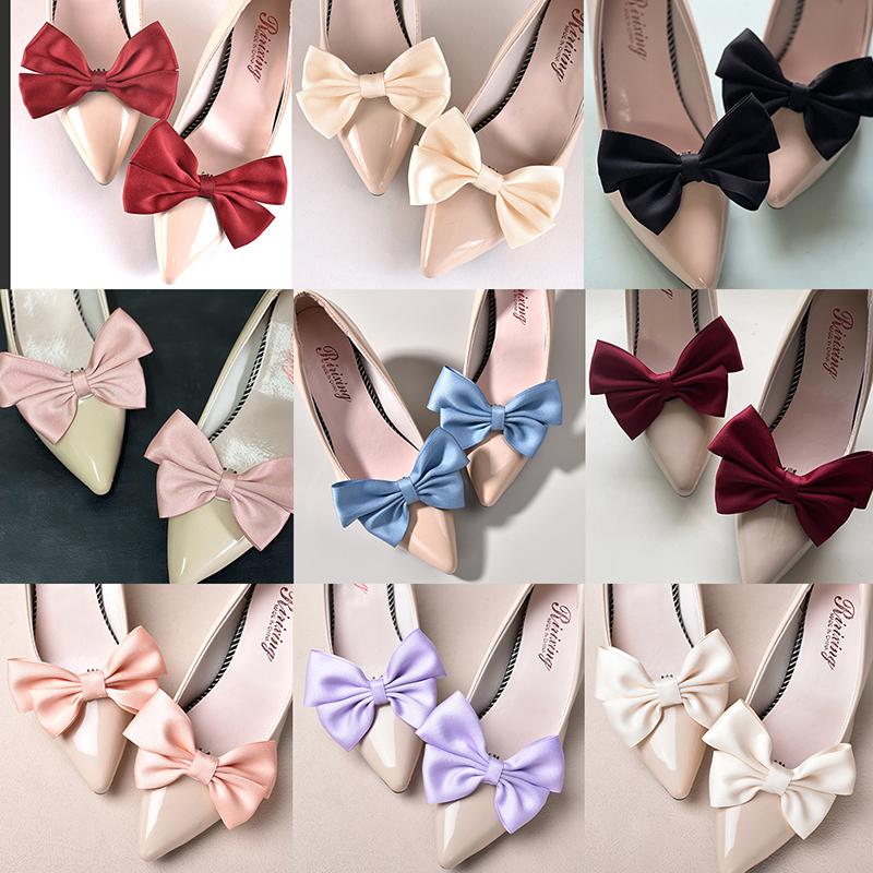 Charming Bow Shoe Buckles, 1Pair Women's High Heel Clips, Bridal Shoe Decor, Wedding Accessories