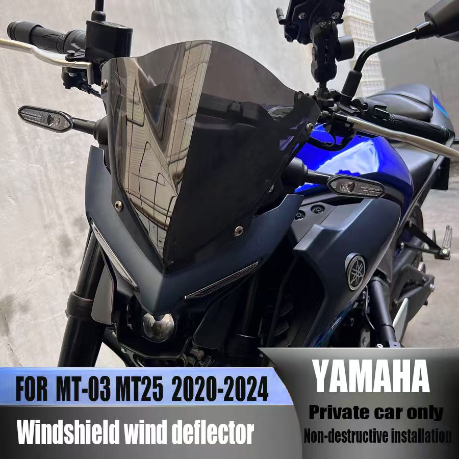 For YAMAHA MT25 MT03 2020-2025 Motorcycle Sports Touring Front WindScreen Windshield Viser Visor Wind Deflector