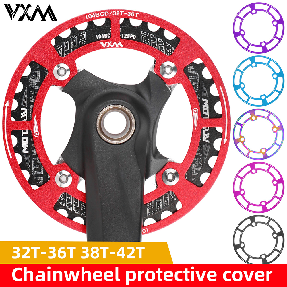 VXM Bike Chainwheel 104BCD Protector Aluminum Alloy 32-36T/38-42T Bicycle Chain Ring Protective Cover MTB Cycling Accessories