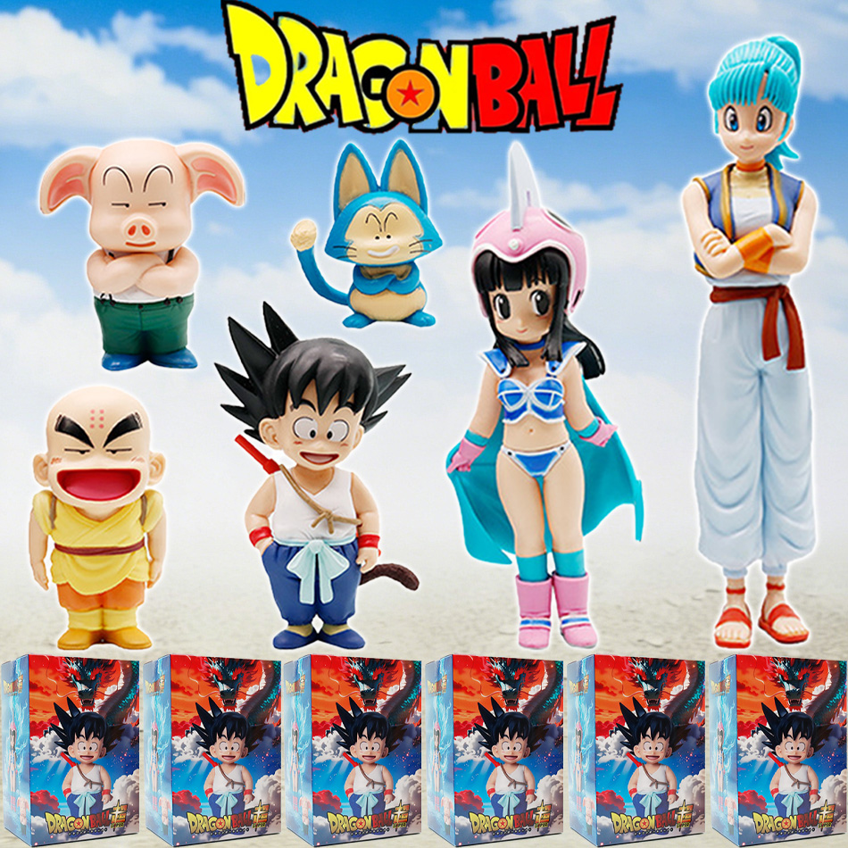 New Anime Dragon Ball Super Figure Son Goku/krillin/Bulma Action Figural PVC Toy Desktop Statue Collection Decoration Doll