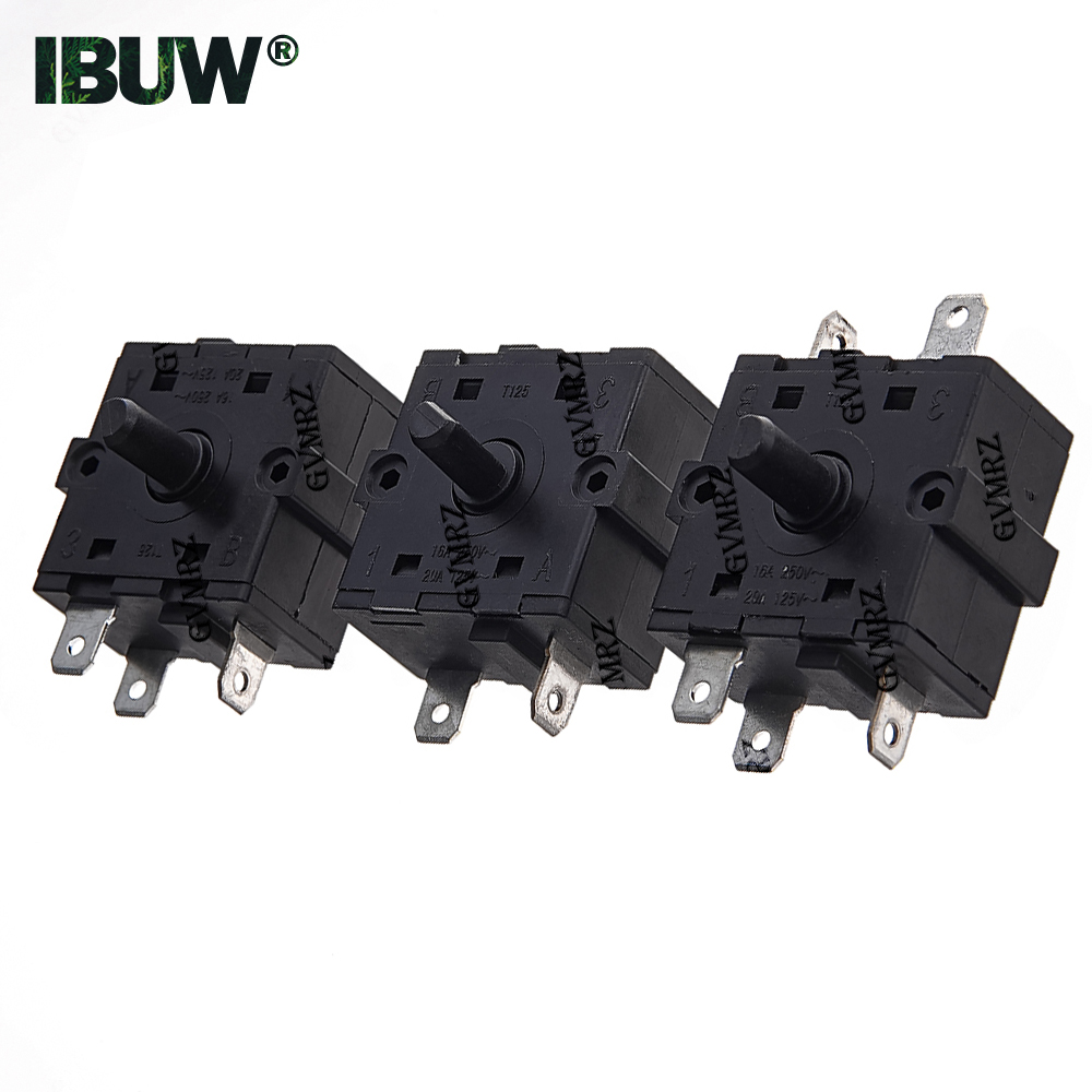 2Pin 3Pin 5Pin Rotary Switch Selector AC 250V 16A Radiator Electric Room Heater Position