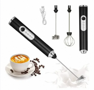 Wishora Premium Milk Frother | USB Rechargeable Electric Milk Frother Handheld | 3 Speed Milk Foamer for Coffee Latte Cappuccino | Stainless Steel Whisk Blender for Protein Shake, Bulletproof Coffee, Egg Beater