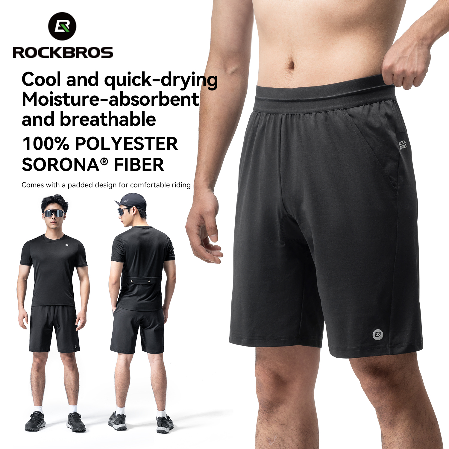 ROCKBROS Cycling Shorts Road Bike Casual Sport Pants Men's Style With Lined Pad Summer Bike Shorts Equipment