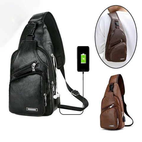 One side chest beg with USB