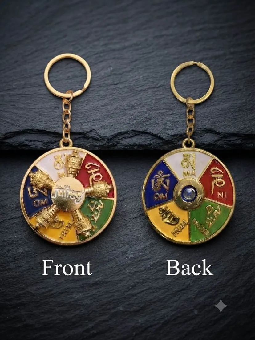 Dhanyog Keychain / Dhanayog Keychain / Good Luck Keychain / Prayer Wheel Keychain / Keychain / Guardian Keychain / Viral