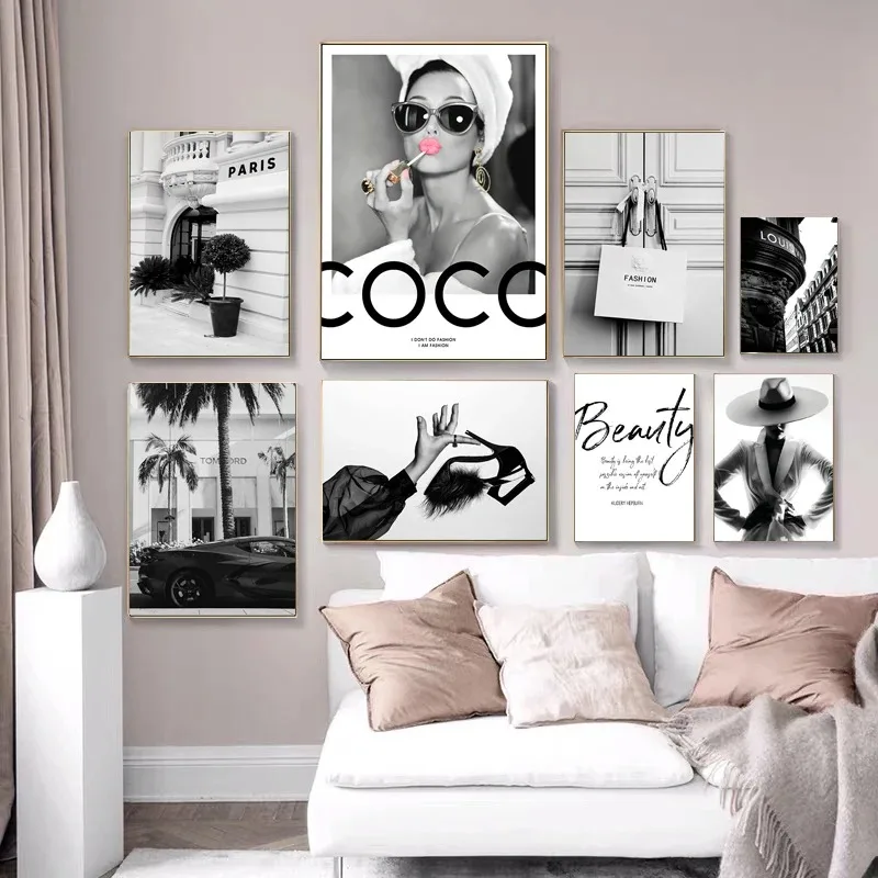 Nordic Pink Beauty Salon Poster Prints Fashion Perfume Women Wall Art Canvas Paintings for Modern Living Room Girl Bedroom De