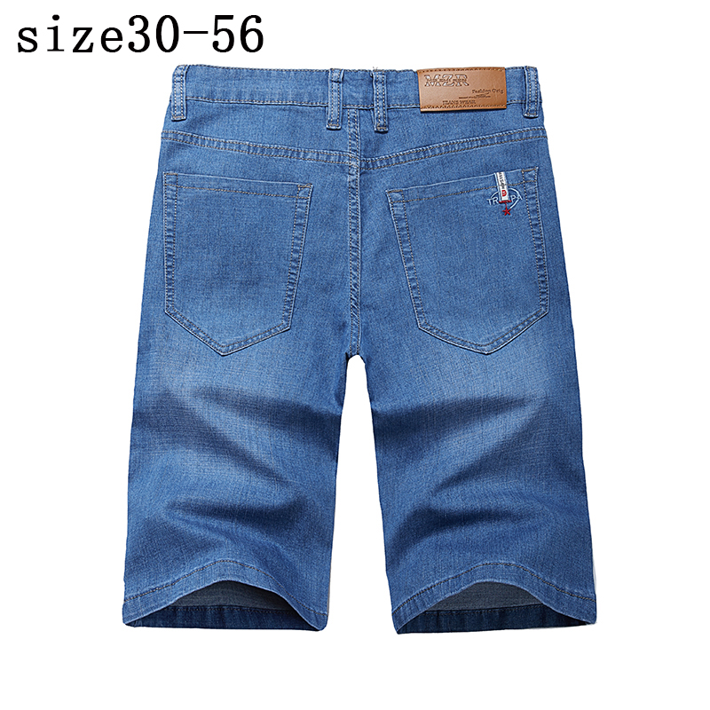 Big Size 30-56 Classic Stretch Baggy Shorts Jeans Men Brand Demin Black Loose Shorts Pants Casual Male Cotton Elastic Overalls