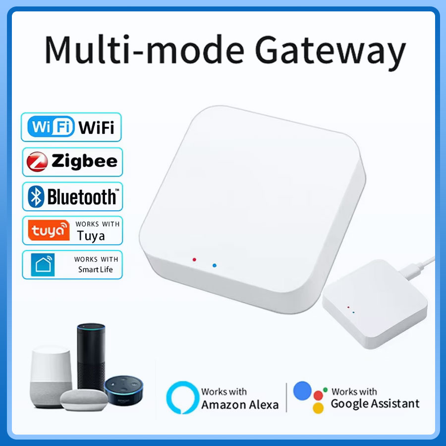 Tuya Multi-mode Gateway Smart Home Automation Hub ZigBee WiFi Bridge Bluetooth Mesh Voice Control With Alexa Home Alice