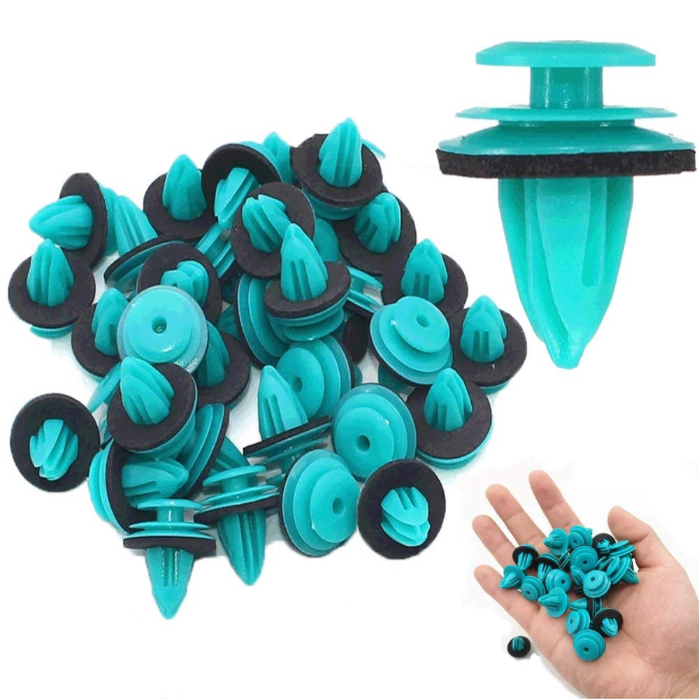 300/10pcs Auto Door Panel Fastener Rivet with Seal Ring Bumper Retaining Clip Nylon Universal Buckle Car Interior Accessories