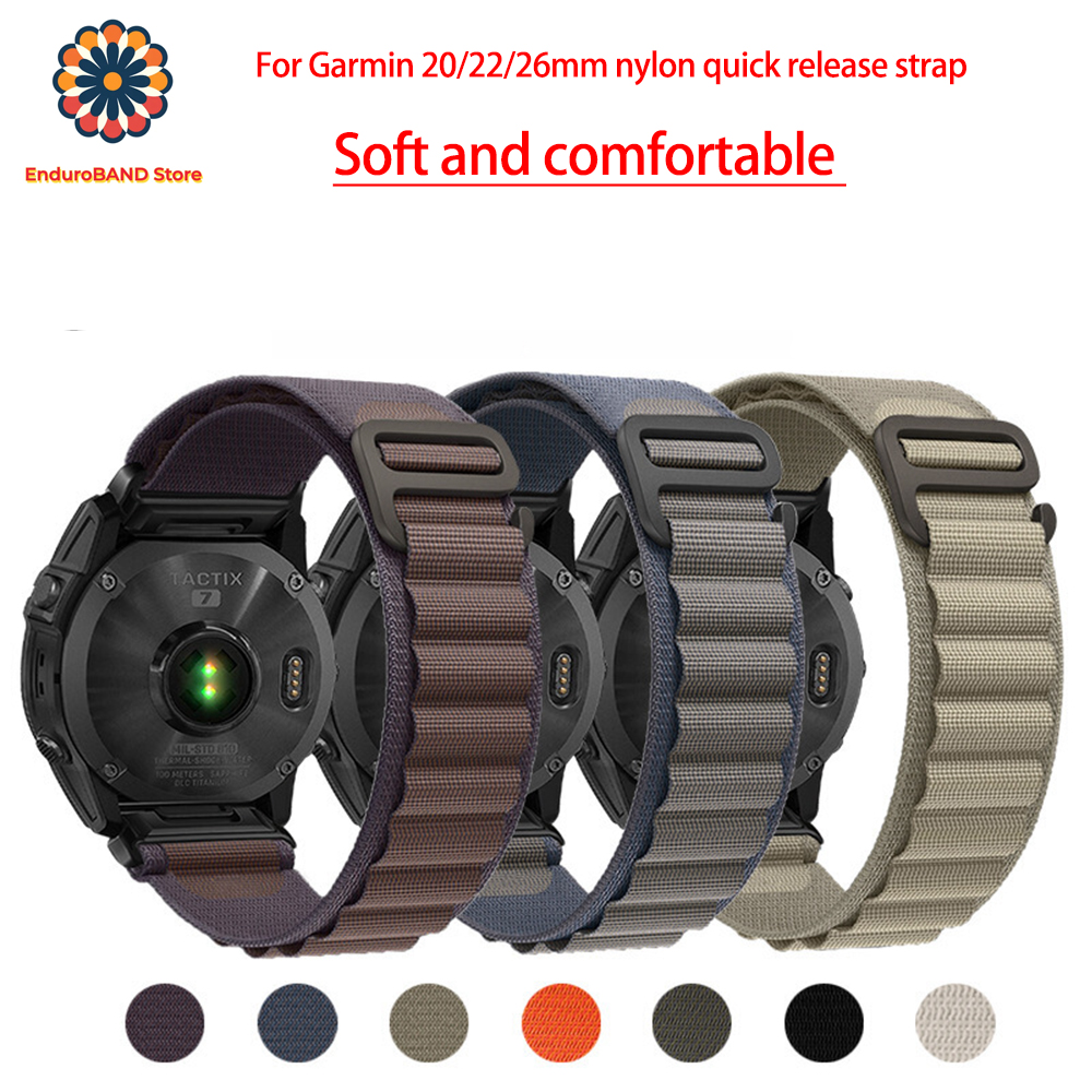 for Garmin fenix7S 7X Nylon Watch strap Quick Release for 6X Pro Enduro Instinct Mk1 EPIX gen2 20mm 22mm 26mmfenix Arm Strap