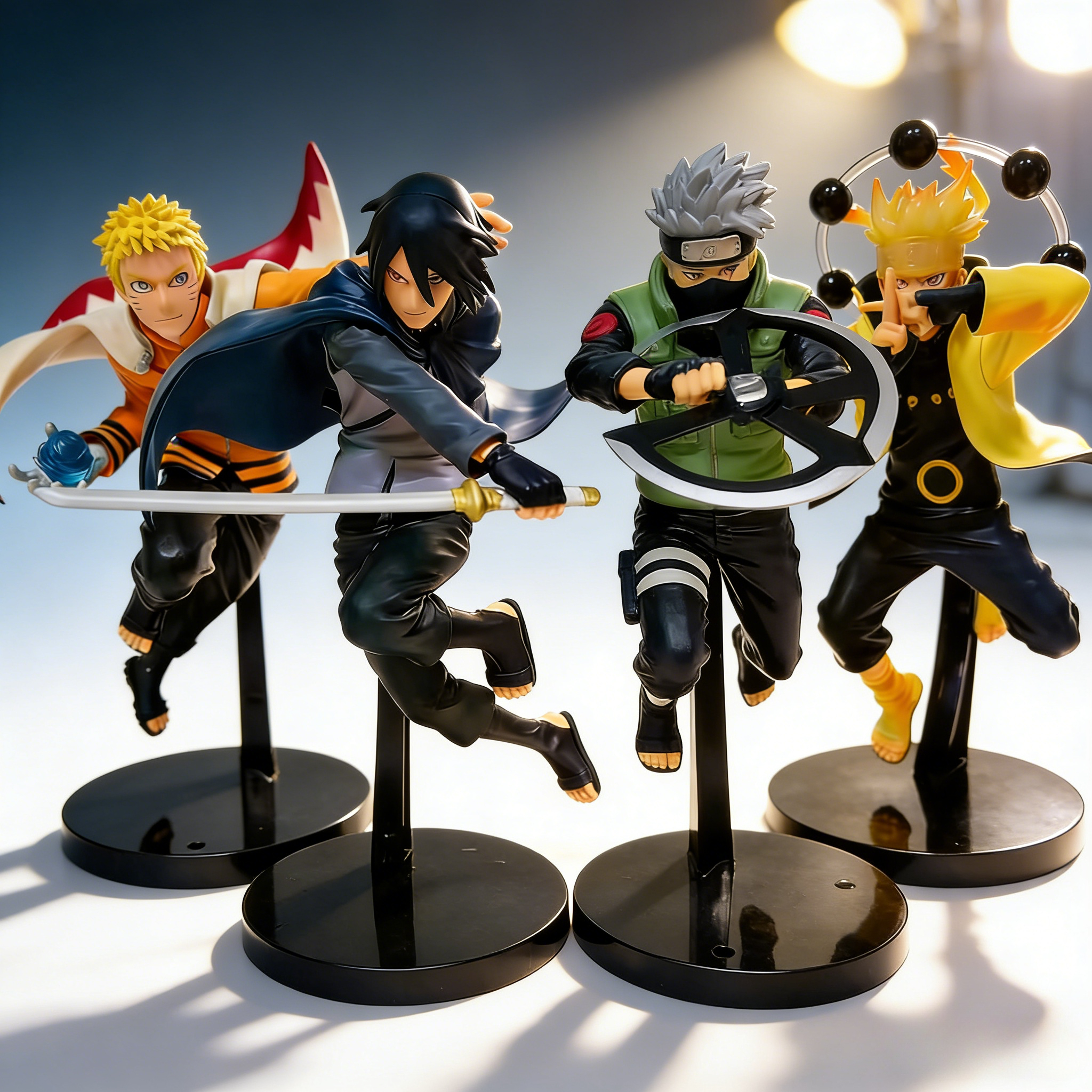 Naruto Handpiece Set Naruto Sasuke Kakashi Rojo Naruto Battle Style Anime Model Ornament