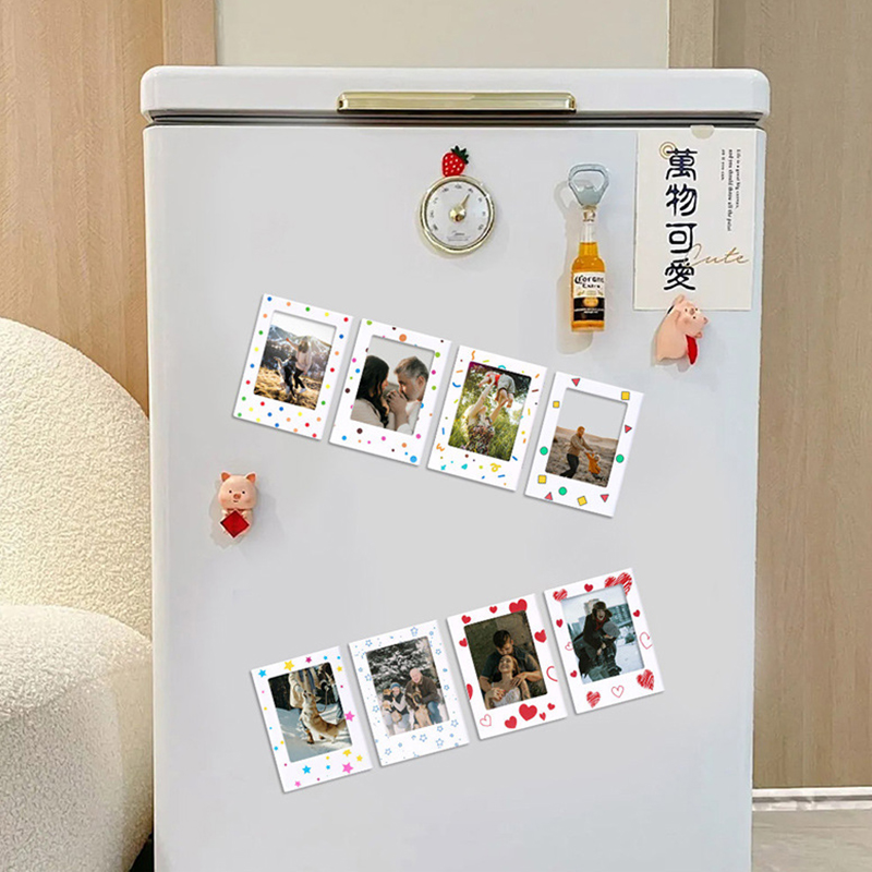 1Pc Brand New 3inch Printed Magnetic Photo Frame, Children's Growth Commemorative Photo Frame, Suitable for Instax Mini 12/11/Evo/40/7+/25/90/99/Se/Link2/3 Instant Photos, Suitable for Instax Mini Film Photo Frame, Small Creative Magnetic Photo Frame ...
