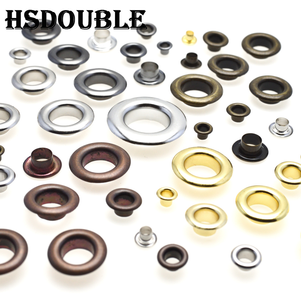 100 Pcs/Pack Metal Eyelets Grommets 3MM 4MM 5MM for Leather Craft DIY Scrapbooking Shoes Fashion Practical Accessories