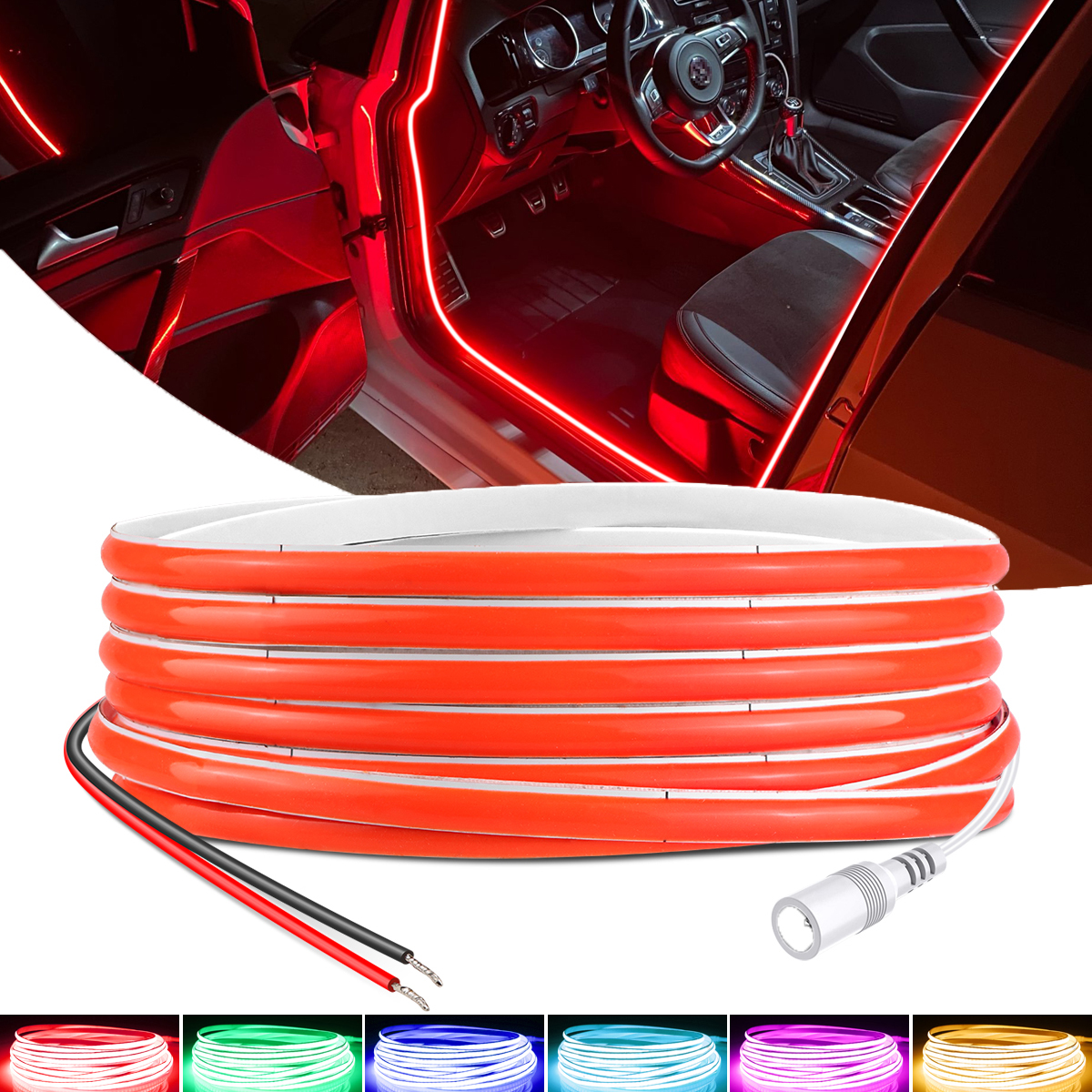 Super Bright FOB Single Color COB LED Strip Light Outdoor Garden Ceiling Wall Lighting 5MM Neon Lights For Decoration