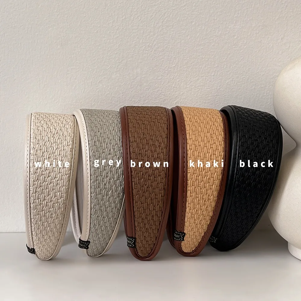 New 2025 Retro PU Leather Hairbands Wide Turbans Non-slip Hoop Headband Elegant Hair Accessories Women Girls Fashion Items Gifts