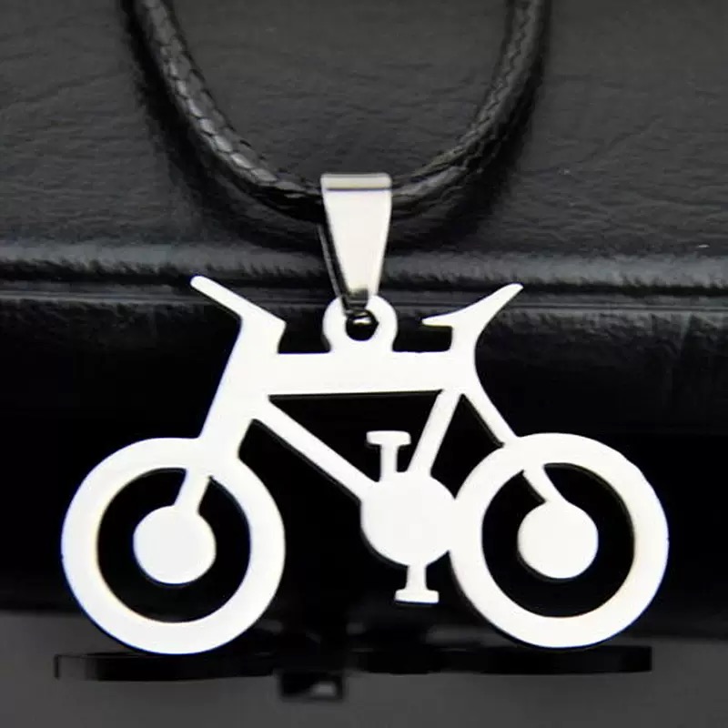1pc Stainless Steel Bicycle Pendant Necklace Punk Rock Hip-Hop Music Jewelry Trendy for Men And Women