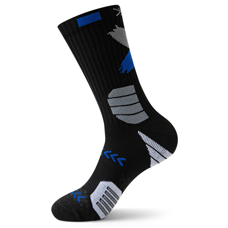 1 pair of practical professional running basketball socks, high cut sweat absorbing and odor proof running, cycling, basketball