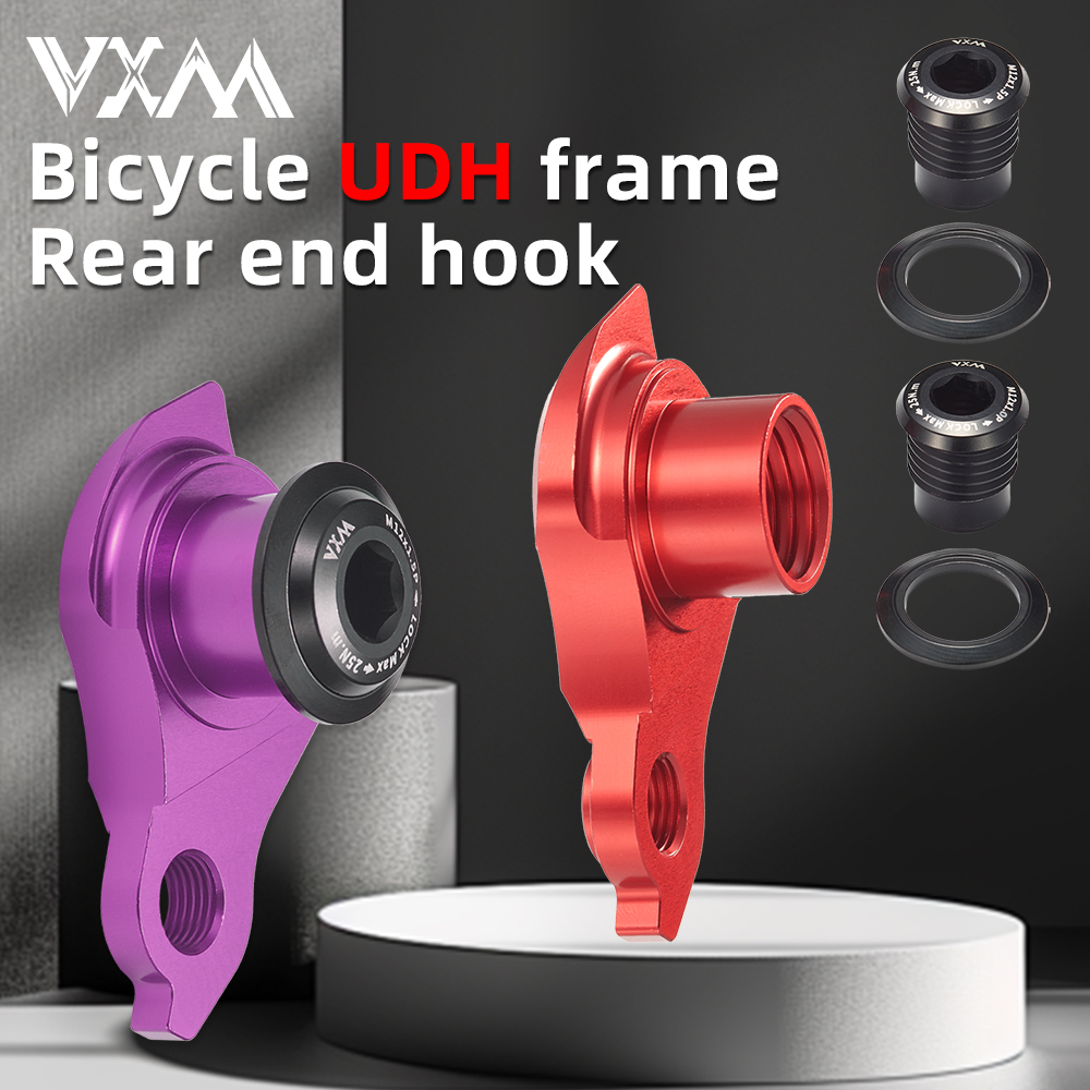 VXM MTB Road Carbon Fiber Bicycle Frame Rear Hook M12 1.0/1.5/1.75Pitch UDH Bicycle Frame Aluminum Alloy Tail Hook Lifting Ears