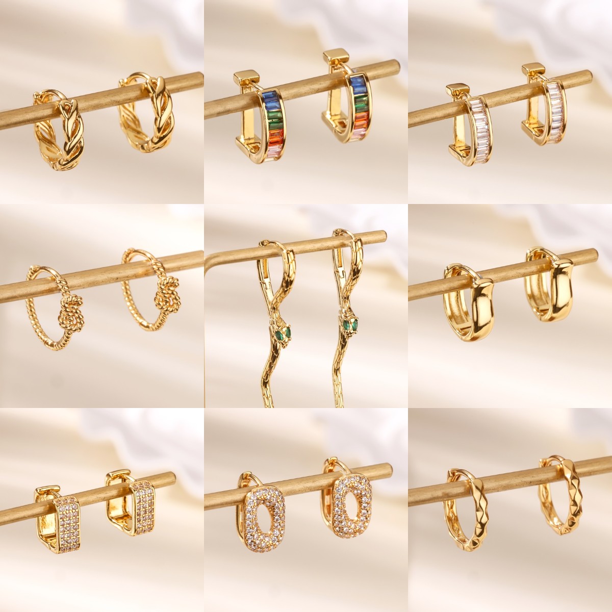 Minimalist Snake-shaped Zircon Earrings For women Gold Color Stainless Steel Compact Pierced Earrings New Trends Wedding Jewelry