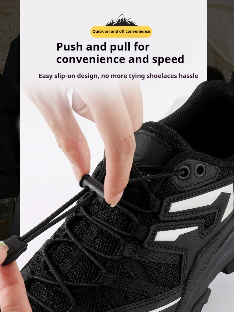 1Pair New White No-Tie Elastic Shoelaces with Quick Release Buckle for Lazy Sneaker Laces and Kids Shoe Accessories