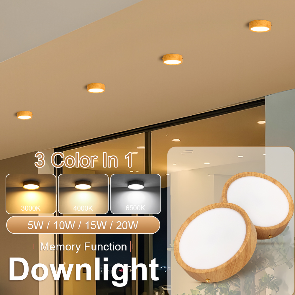 LED Spot Light Tricolor Memory Ceiling Spotlight Surface Mounted Down Lamps Led Indoor Lighting For Living Room Kitchen Entrance