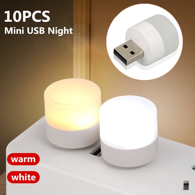 Mini USB LED Night Light Warm White Eye Protection Reading Lamp For Laptop Computer Power Bank Bedroom Study Desk Lighting
