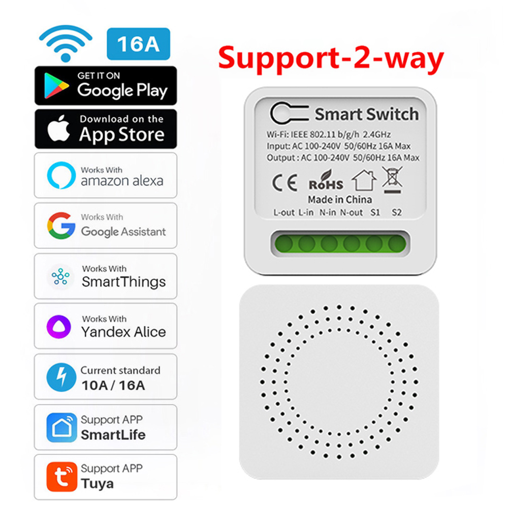 1 PCS WiFi Smart Light Switch RF433 Smart Life Tuya App Control for Alexa Home 220V EU(2)