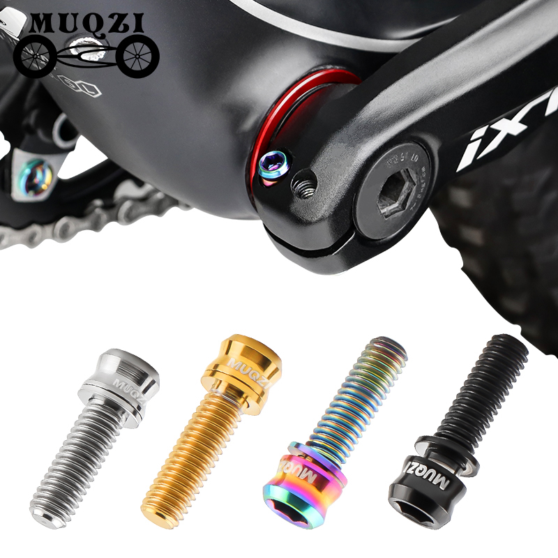 MUQZI 2pcs Titanium Bolts M6x17 M6x19 Bike Disc Brake Caliper Screw With Washer MTB Crank Parts