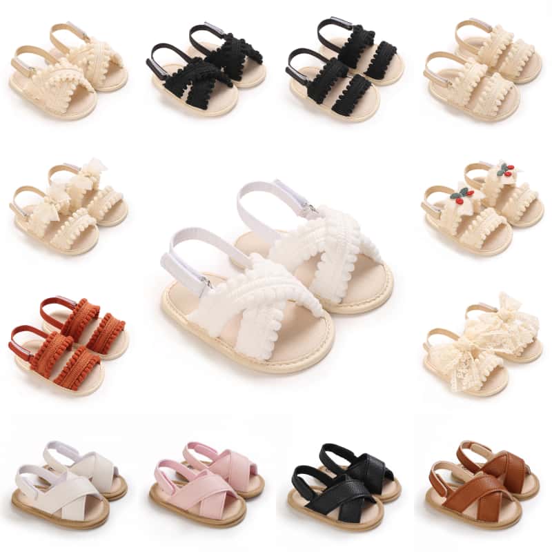 New Black Summer Baby Sandals Fashion Soft Sole First Walkers for Infants Boys Girls 0-18 Months