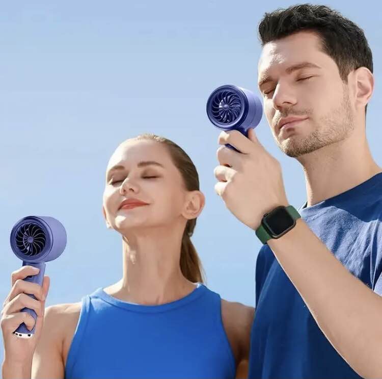 Super Mini Turbo Fan Portable Handheld USB Rechargeable 100 Level Adjustment Long Battery Speed LED Digital display Small Electric Fan (1pc)