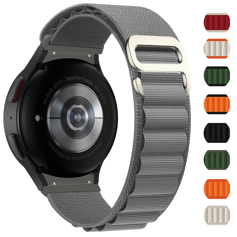 Alpine Loop For Watch 7 6-5 Pro-4 44 40mm band sport G-hook Nylon No gaps bracelet Watch6 Classic 43mm 47mm Strap