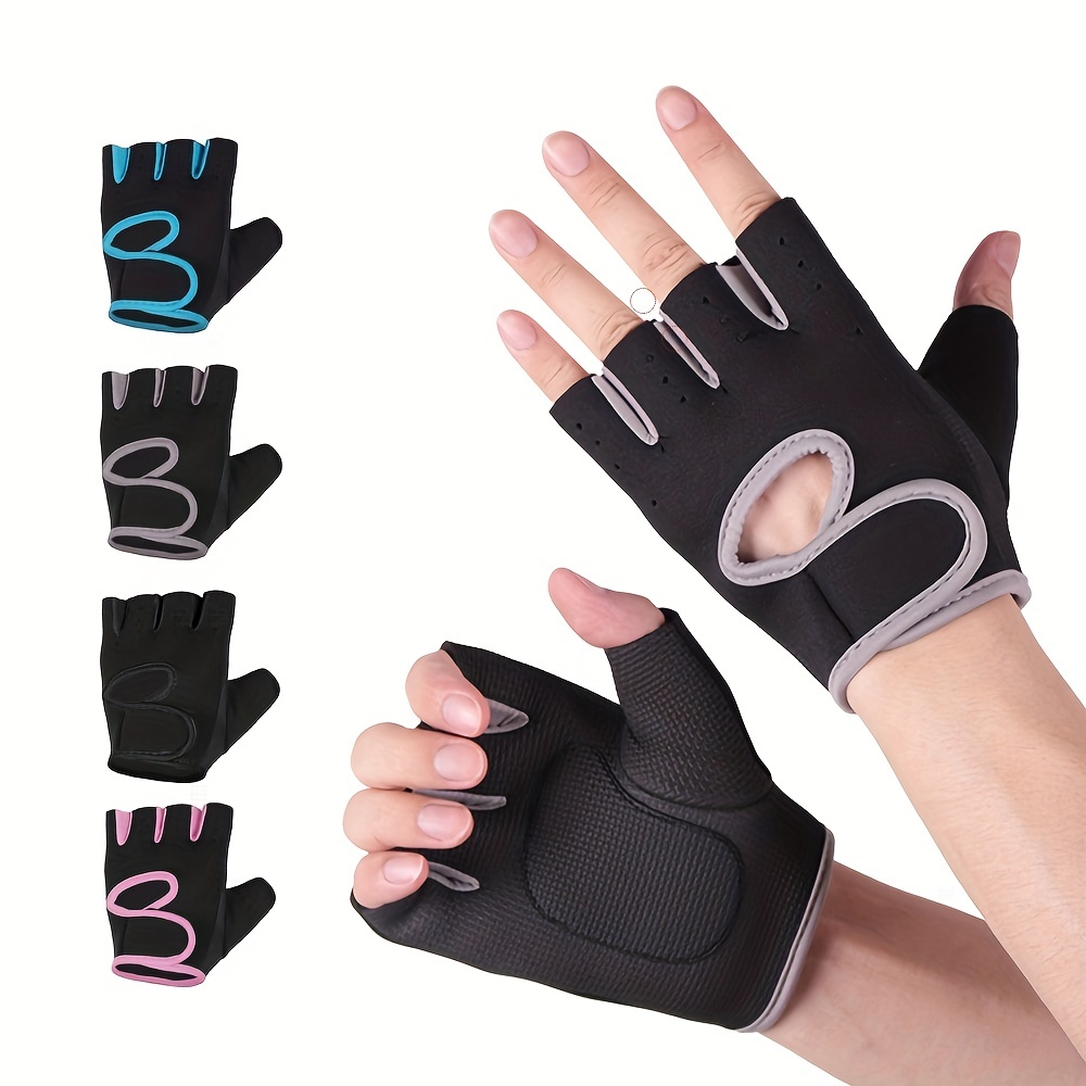 Unisex Non-slip Fitness Gloves, Breathable Lightweight Half Finger with Shock Absorption for Weightlifting Gym Training & Sports