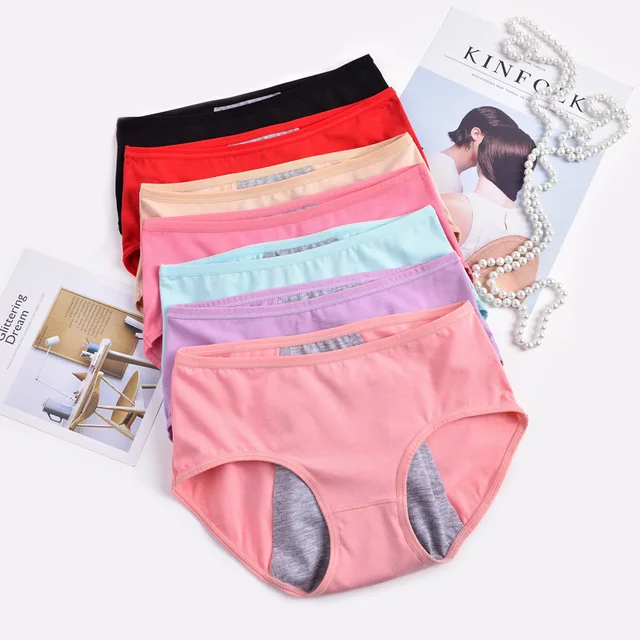 Pack Of 2 Cotton Period Panty || Menstrual Sanitry Leak-Proof Pants For Girls Women