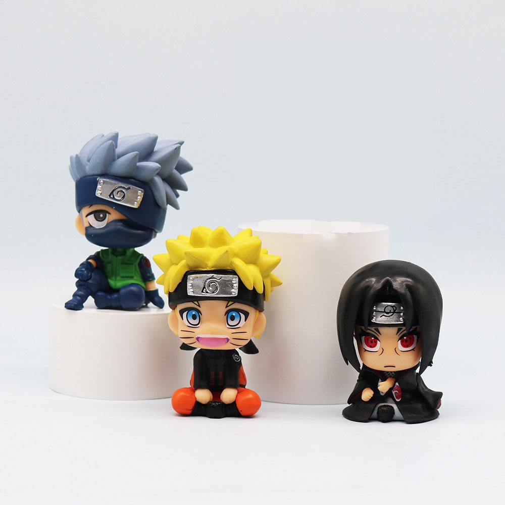 Naruto Anime Uzumaki Naruto Kakashi Uchiha Sasuke Itachi Cute Toy Q-Version Doll Looking Up Action Doll Model Series Toys