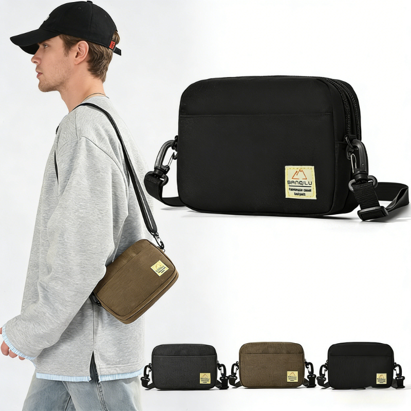 Mini Nylon Crossbody Bag Men Women Small Shoulder Sling Bag Waterproof Oxford Satchel Phone Wallet Chest Pack Simple School