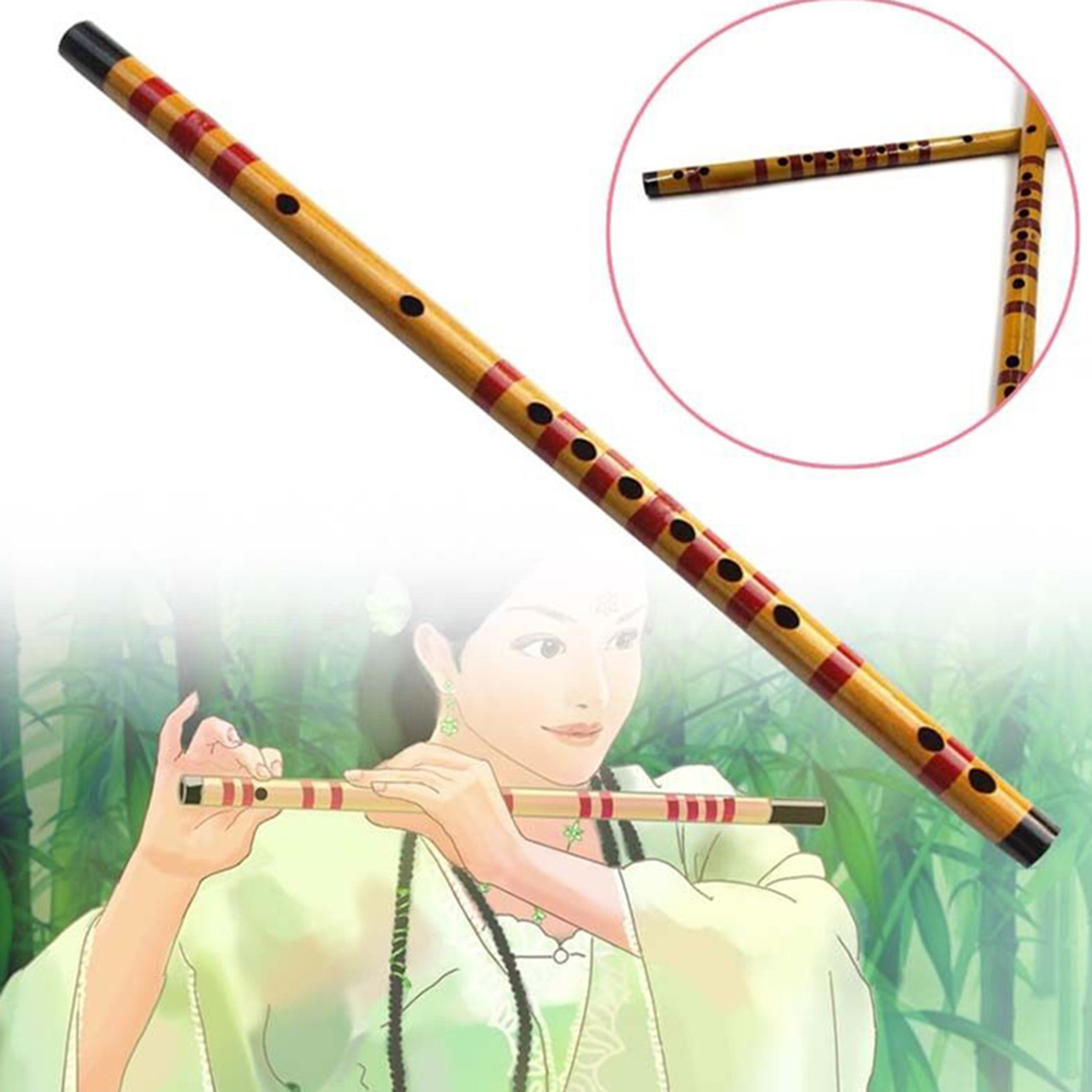 Handmade Wooden Bamboo Portable Traditional Chinese Instrument for Kids Adults Performance