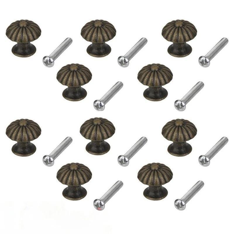 10Pcs European Retro Cabinet Door Single Hole Handle Vintage Mini Round Pull Knobs Wardrobe Drawer Bin Box Handle Cabinet Knobs