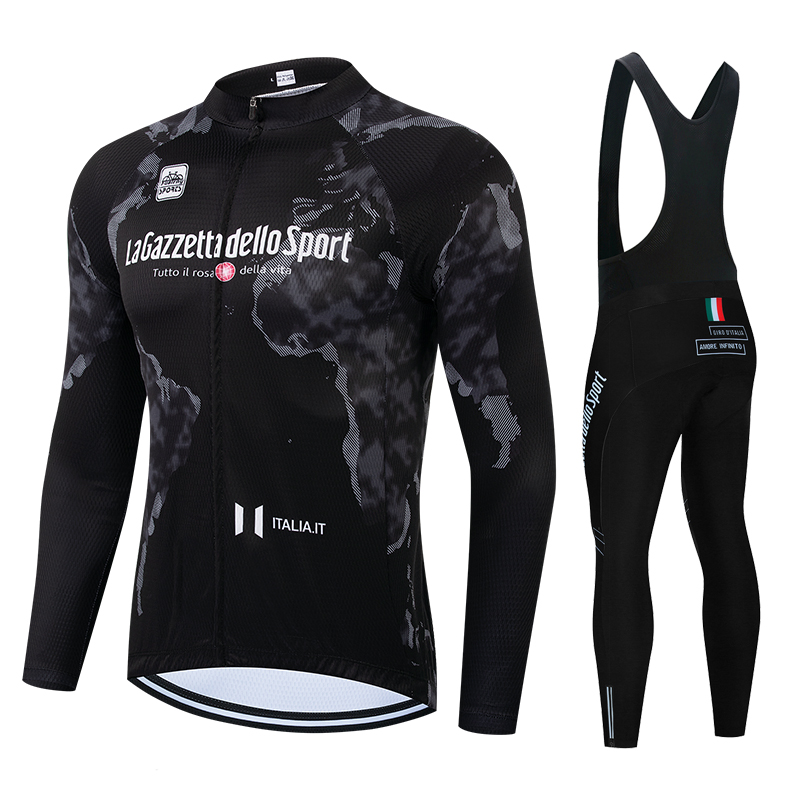 Spring Summer Long Cycling Jersey Bike Jacket Maillot Pants Set Tour De Italy D'ITALIA Ropa Ciclismo Pro Team Bicycle Clothing