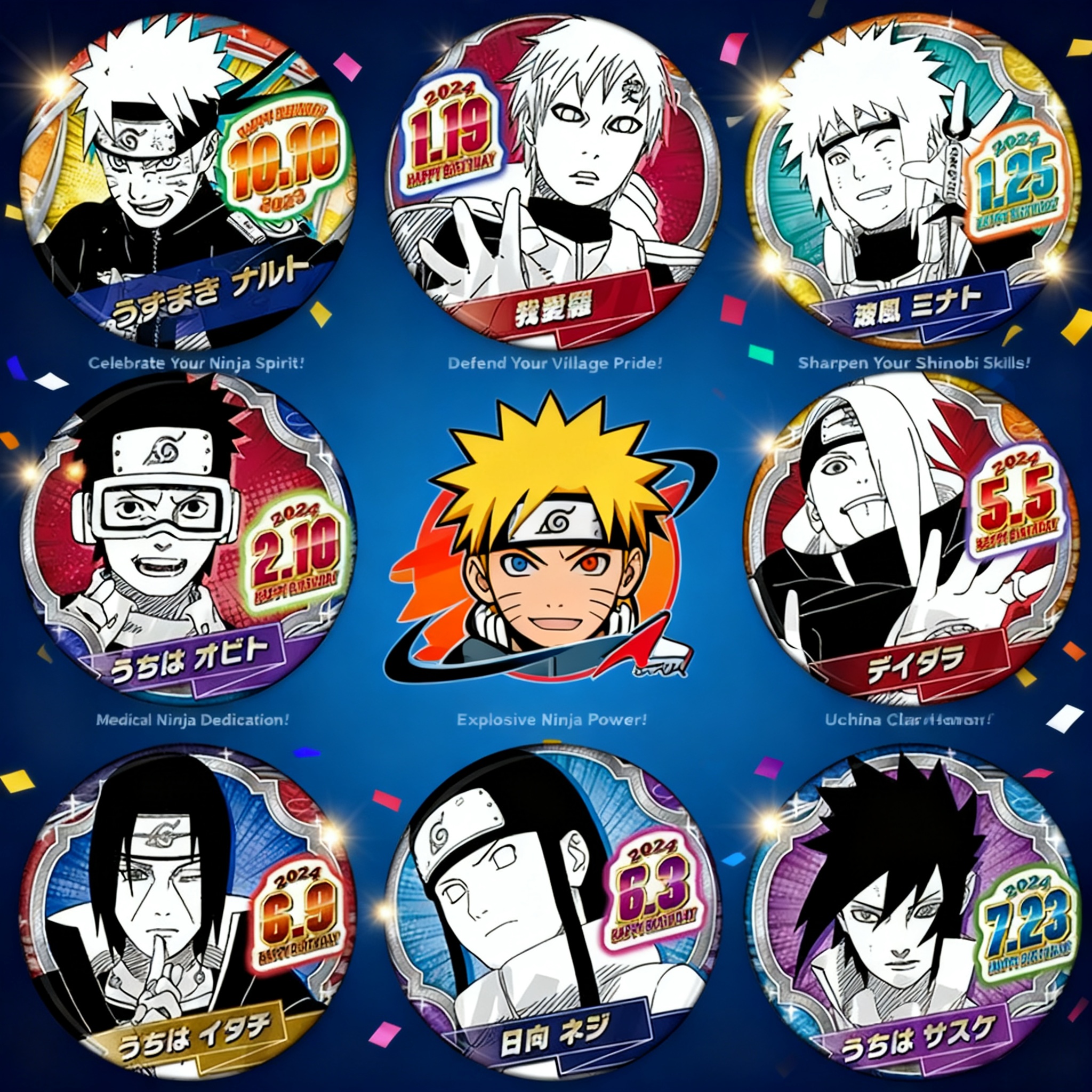Naruto Anime Badge Pin Brooch Custom Birthday Sasuke Itachi Deidara Cosplay Accessories Merchandise Collection for Fans