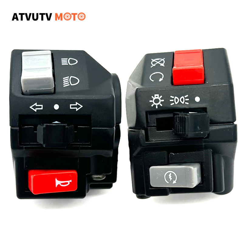 1 Pair Motorcycle Handle Bar Switches Horn Turn Signal Electric Start Handlebar Controller Switch For SRZ MTR HONDA Universal