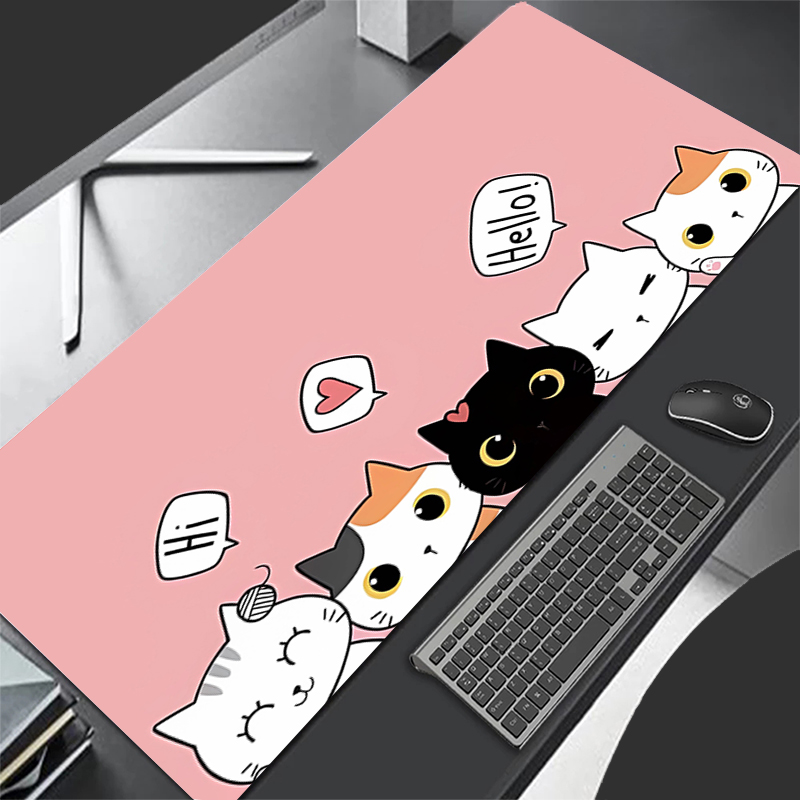 Mouse Pad Kawaii Gaming Accessories Notbook Computer Speed Mini Pc Gamer Keyboard Desk Mat Pink Anime Cute Cat Mousepad Gift