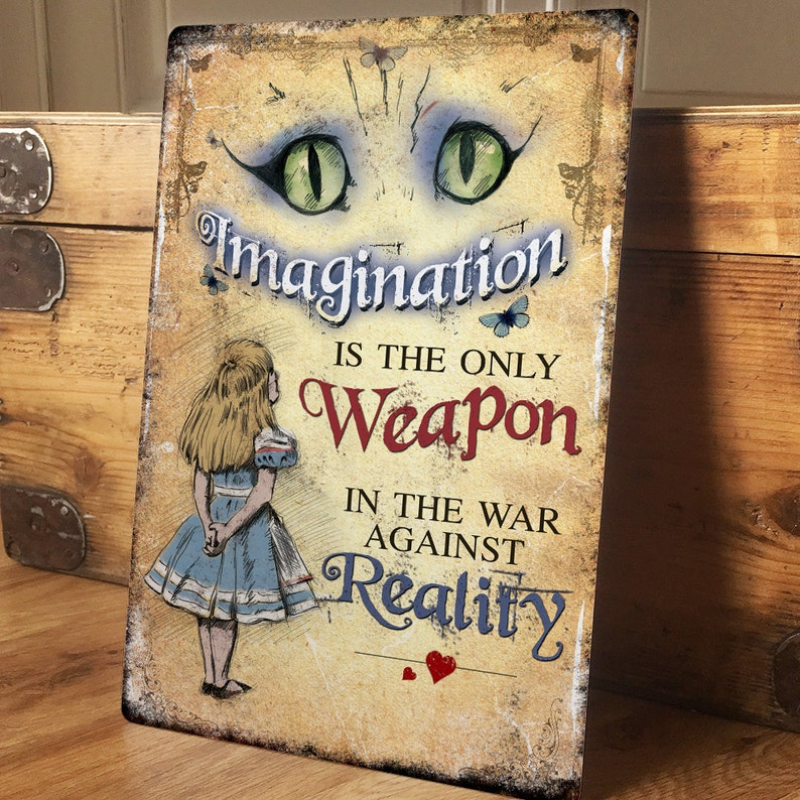 Alice in Wonderland Chesapeake Vintage Metal Wall Sign - 8X12 Inch A4 Aluminum Sign for Indoor and Outdoor Decoration