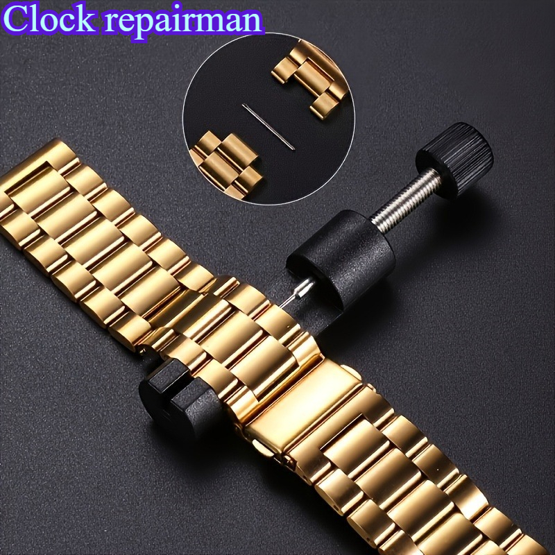 1pc Black Adjustable Plastic Watch Repair Tool for Metal Watch Bands Compact Portable Accessory for Watch Link Maintenance