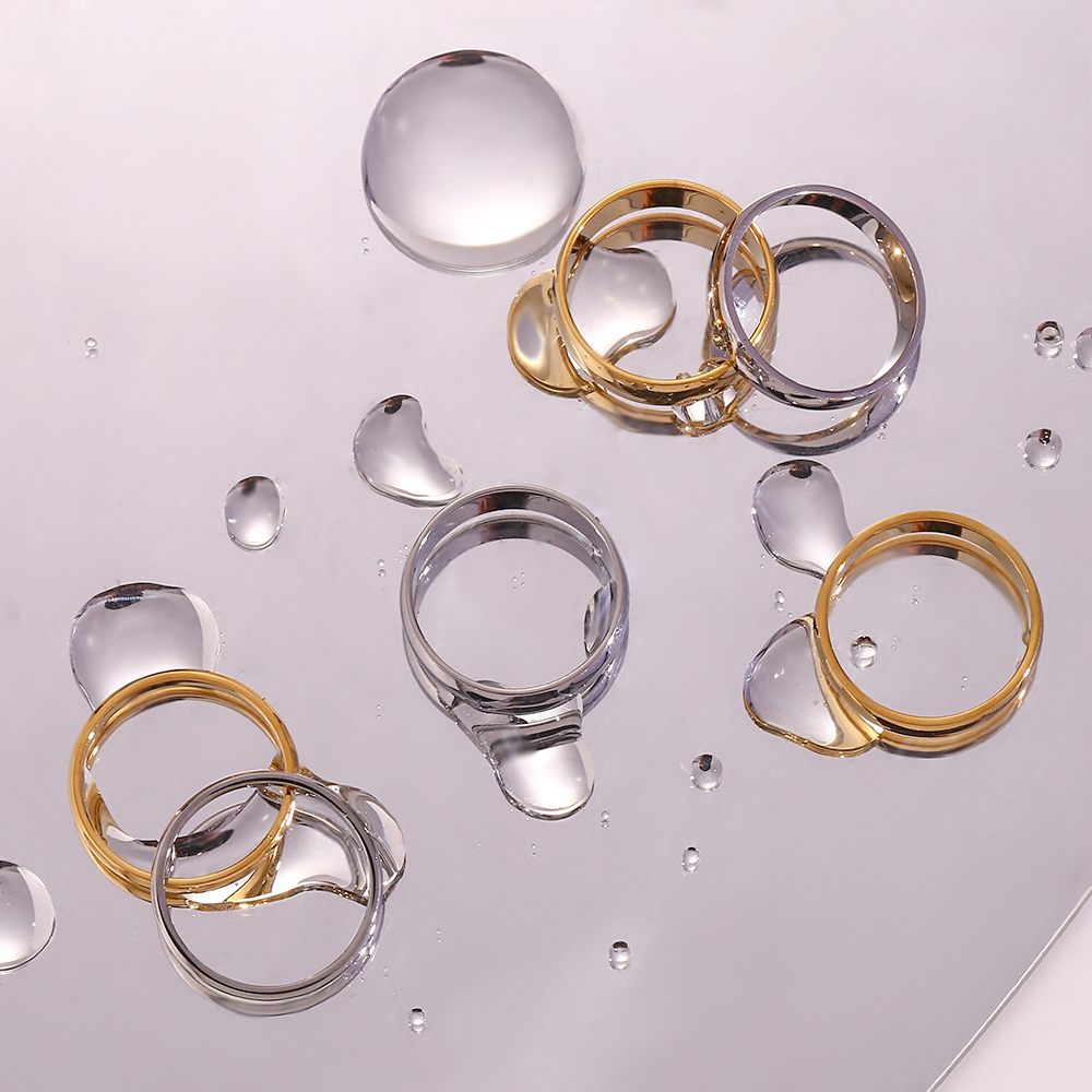 Size 5-10 Waterproof Stainless Steel Ring Gold Plated Silver Color 2mm 4mm 6mm Basics Rings For Men Women Stackable Rings